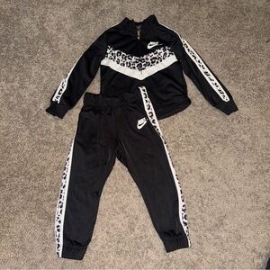 Nike Kids Black and White Leopard Jogger Set